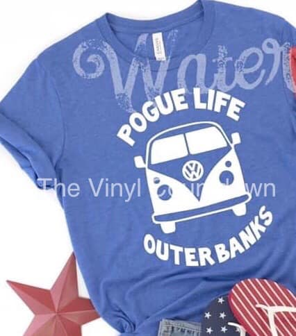 Screen printed transfer - Pougue Life Outer Banks