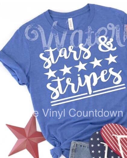 Screen printed transfer - Stars & Stripes