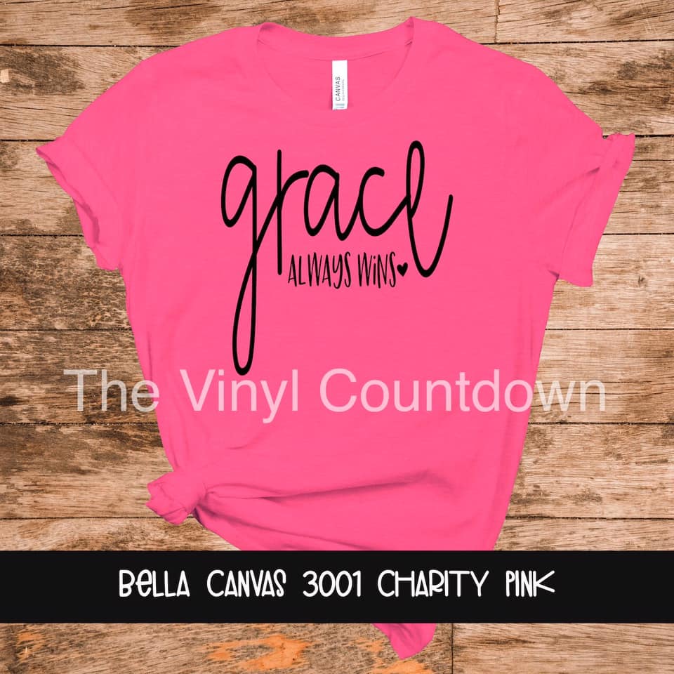 Screen printed transfer- Grace Always Wins