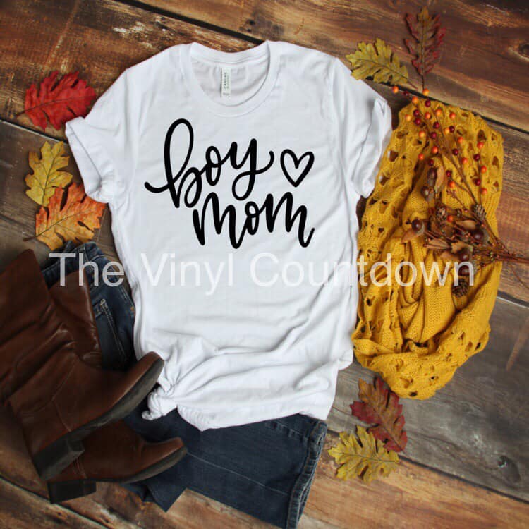 Screen printed transfer- Boy Mom
