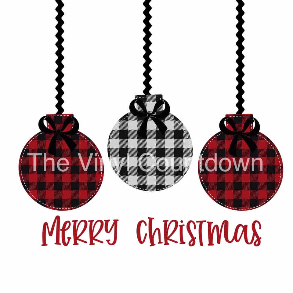 Buffalo plaid ornaments sublimation transfer - 8X11