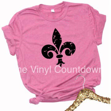 Screen printed transfer- Fleur de lis - grunge