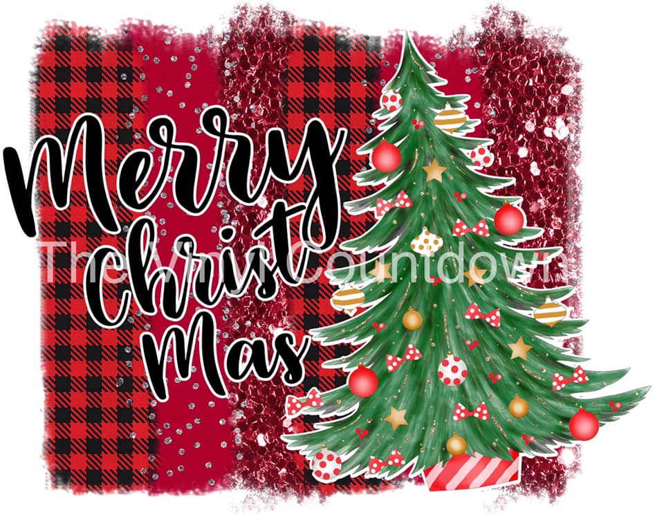 Merry Christmas tree sublimation transfer - 8X11