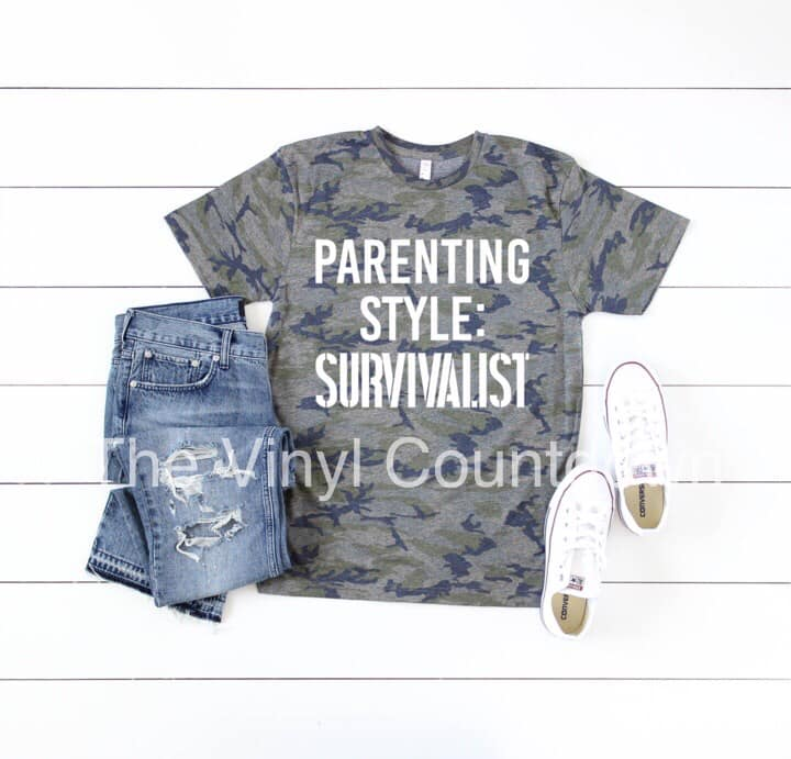 Screen printed transfer - Parenting Style: Survivalist