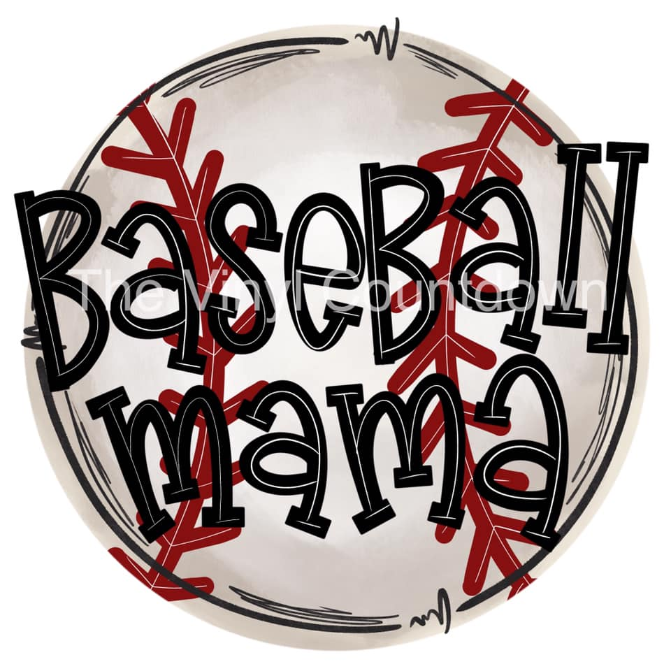 Screen printed transfer - Baseball Mama