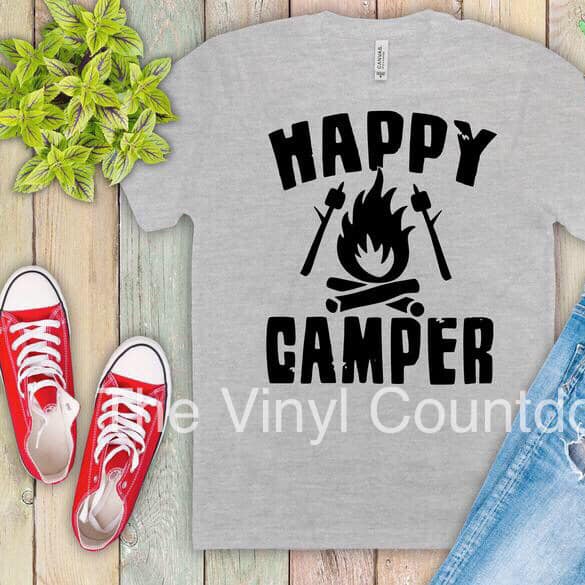 Screen printed transfer- Happy Camper