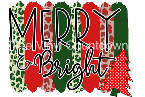 Merry & Bright brushstroke sublimation transfer - 8X11
