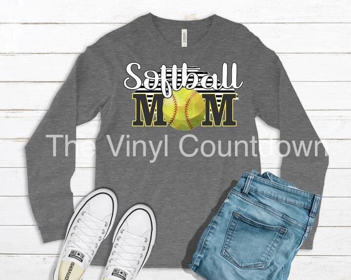 Screen printed transfer- Softball Mom